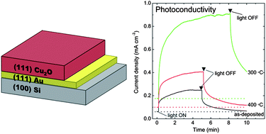 Graphical abstract: Annealing effects and photoelectric properties of single-oriented Cu2O films electrodeposited on Au(111)/Si(100) substrates