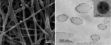 Graphical abstract: The assembly of dendrimer-stabilized gold nanoparticles onto electrospun polymer nanofibers for catalytic applications