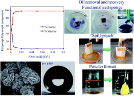 Graphical abstract: Novel hydrophobic vaterite particles for oil removal and recovery