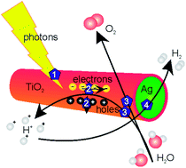 Graphical abstract: Electrochemical synthesis of coaxial TiO2–Ag nanowires and their application in photocatalytic water splitting