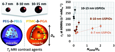 Graphical abstract: Hybrid iron oxide-copolymer micelles and vesicles as contrast agents for MRI: impact of the nanostructure on the relaxometric properties