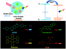 Graphical abstract: Full-color tunable organic nanoparticles with FRET-assisted enhanced two-photon excited fluorescence for bio-imaging