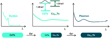 Graphical abstract: Cation exchange synthesis and optoelectronic properties of type II CdTe–Cu2−xTe nano-heterostructures