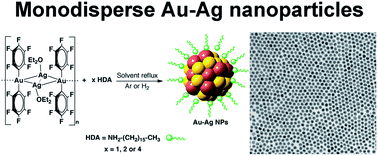 Graphical abstract: Synthesis and plasmonic properties of monodisperse Au–Ag alloy nanoparticles of different compositions from a single-source organometallic precursor