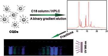 Graphical abstract: Separation of carbon quantum dots on a C18 column by binary gradient elution via HPLC