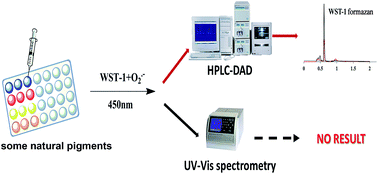 Graphical abstract: Rapid assay for testing superoxide anion radical scavenging activities to natural pigments by ultra-high performance liquid chromatography-diode-array detection method