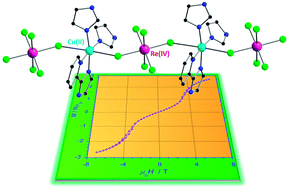 Graphical abstract: Metamagnetic behaviour in a new Cu(ii)Re(iv) chain based on the hexachlororhenate(iv) anion