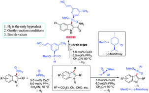 Graphical abstract: A unique copper-catalyzed cross-coupling reaction by hydrogen (H2) removal for the stereoselective synthesis of 3-phosphoindoles