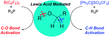 Graphical abstract: Frustrated Lewis pair-mediated C–O or C–H bond activation of ethers