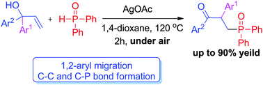Graphical abstract: Radical phosphinylation of α,α-diaryl allylic alcohols with concomitant 1,2-aryl migration