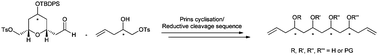 Graphical abstract: Diastereo- and enantioselective synthesis of 1,3,5,7-tetraol structural units using a Prins cyclisation–reductive cleavage sequence