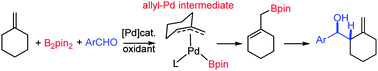 Graphical abstract: Allylic sp3 C–H borylation of alkenes via allyl-Pd intermediates: an efficient route to allylboronates