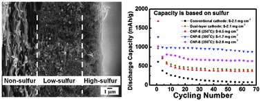Graphical abstract: Sulfur gradient-distributed CNF composite: a self-inhibiting cathode for binder-free lithium–sulfur batteries