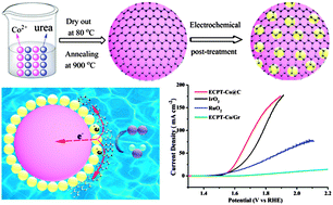 Graphical abstract: A high-performance electrocatalyst for oxygen evolution reactions based on electrochemical post-treatment of ultrathin carbon layer coated cobalt nanoparticles