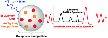 Graphical abstract: Enhanced Raman and luminescence spectra from co-encapsulated silicon quantum dots and Au–Ag nanoalloys