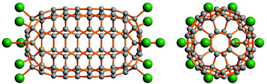 Graphical abstract: Capturing an unstable C100 fullerene as chloride, C100(1)Cl12, with a nanotubular carbon cage