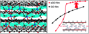 Graphical abstract: Optimization of proton conductivity in graphene oxide by filling sulfate ions