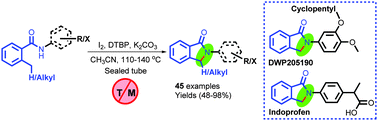 Graphical abstract: Transition metal free intramolecular selective oxidative C(sp3)–N coupling: synthesis of N-aryl-isoindolinones from 2-alkylbenzamides