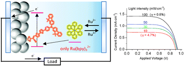 Graphical abstract: A ruthenium complex as a single-component redox shuttle for electrochemical photovoltaics