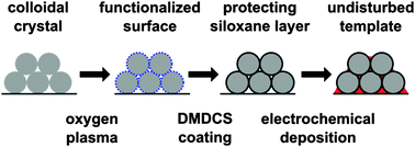 Graphical abstract: Plasma chemical and chemical functionalization of polystyrene colloidal crystals