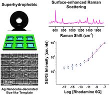 Graphical abstract: A large-scale superhydrophobic surface-enhanced Raman scattering (SERS) platform fabricated via capillary force lithography and assembly of Ag nanocubes for ultratrace molecular sensing