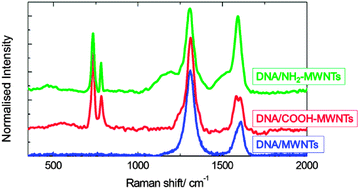 Graphical abstract: Surface-enhanced Raman spectroscopy characterisation of functionalised multi-walled carbon nanotubes