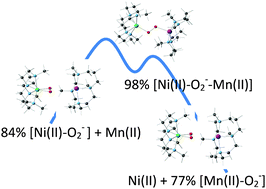 Graphical abstract: Electronic structure aspects of the complete O2 transfer reaction between Ni(ii) and Mn(ii) complexes with cyclam ligands