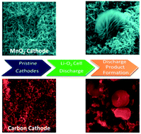 Graphical abstract: Electrochemical investigation of the role of MnO2 nanorod catalysts in water containing and anhydrous electrolytes for Li–O2 battery applications
