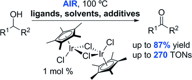 Graphical abstract: Oxidation catalysis in air with Cp*Ir: influence of added ligands and reaction conditions on catalytic activity and stability