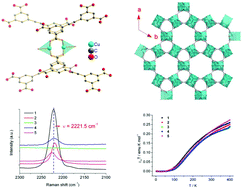 Graphical abstract: Detection of host–guest interactions in clathrates of heterocyclic molecules adsorbed in a porous MOF with Cu2 cluster nodes via vibration spectra and magnetic properties