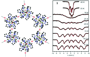 Graphical abstract: Spin-glass behavior of a hierarchically-organized, hybrid microporous material, based on an extended framework of octanuclear iron-oxo units