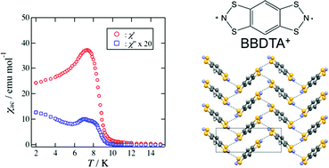 Graphical abstract: Ferromagnetic ordering in the organic radical cation salt BBDTA·Au(CN)2 at 8.2 K