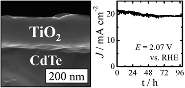 Graphical abstract: Stabilization of n-cadmium telluride photoanodes for water oxidation to O2(g) in aqueous alkaline electrolytes using amorphous TiO2 films formed by atomic-layer deposition