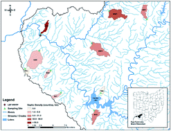 Graphical abstract: Correlation of trace contaminants to wastewater management practices in small watersheds