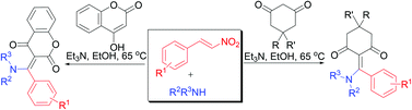 Graphical abstract: Three-component reaction between substituted β-nitrostyrenes, β-dicarbonyl compounds and amines: diversity-oriented synthesis of novel β-enaminones
