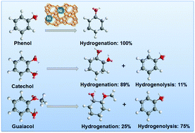Graphical abstract: Synergistic effects of Ni and acid sites for hydrogenation and C–O bond cleavage of substituted phenols