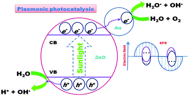 Graphical abstract: A one pot synthesis of Au–ZnO nanocomposites for plasmon-enhanced sunlight driven photocatalytic activity