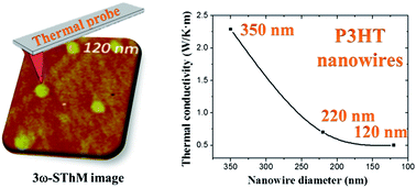 Graphical abstract: Decrease in thermal conductivity in polymeric P3HT nanowires by size-reduction induced by crystal orientation: new approaches towards thermal transport engineering of organic materials