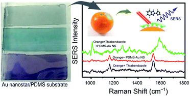Graphical abstract: Solution processed polydimethylsiloxane/gold nanostar flexible substrates for plasmonic sensing