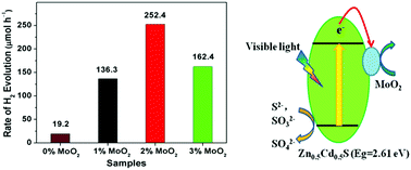 Graphical abstract: Metallic MoO2 cocatalyst significantly enhances visible-light photocatalytic hydrogen production over MoO2/Zn0.5Cd0.5S heterojunction