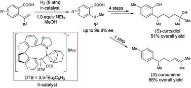 Graphical abstract: Carboxy-directed asymmetric hydrogenation of α-alkyl-α-aryl terminal olefins: highly enantioselective and chemoselective access to a chiral benzylmethyl center