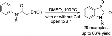 Graphical abstract: Synthesis of N-alkyl isatins via oxidative cyclization of N-alkyl 2-bromo(chloro)acetanilides