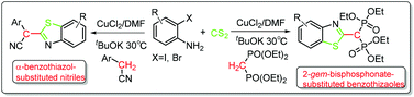 Graphical abstract: Synthesis of 2-C-substituted benzothiazoles via a copper-promoted domino condensation/S-arylation/heterocyclization process