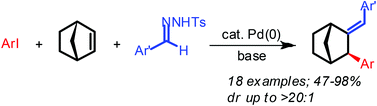 Graphical abstract: Palladium-catalyzed three-component reaction of N-tosylhydrazone, norbornene and aryl halide