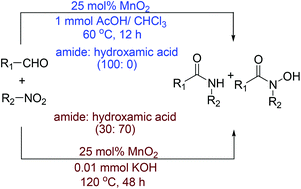 Graphical abstract: Facile access to amides and hydroxamic acids directly from nitroarenes