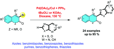 Graphical abstract: A general Pd/Cu-catalyzed C–H heteroarylation of 3-bromoquinolin-2(1H)-ones