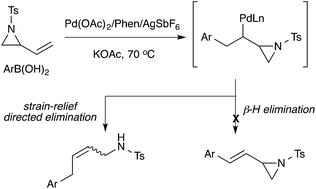 Graphical abstract: Unusual (Z)-selective palladium(ii)-catalysed addition of aryl boronic acids to vinylaziridines