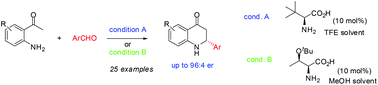 Graphical abstract: Primary amino acid catalyzed asymmetric intramolecular Mannich reaction for the synthesis of 2-aryl-2,3-dihydro-4-quinolones