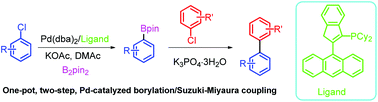 Graphical abstract: Efficient phosphine ligands for the one-pot palladium-catalyzed borylation/Suzuki–Miyaura cross-coupling reaction