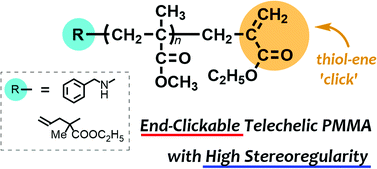 Graphical abstract: Synthesis and post-polymerization reaction of end-clickable stereoregular polymethacrylates via termination of stereospecific living anionic polymerization